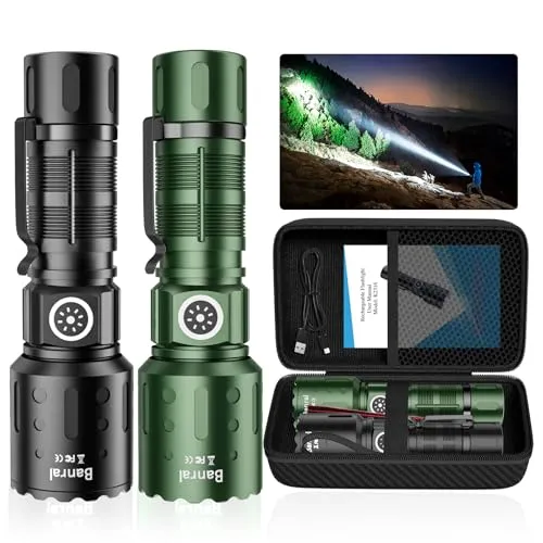 Rechargeable Flashlights 20,000 High Lumens,1500M Super Bright LED Small Powerful Tactical Flashlight