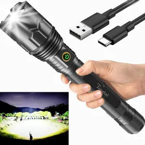 Rechargeable Flashlights 990,000 High Lumens Flashlight Super Bright High Powered LED Flashlight with Zoomable & 5 Modes,Waterproof Powerful Handheld Flash Light for Home Emergencies