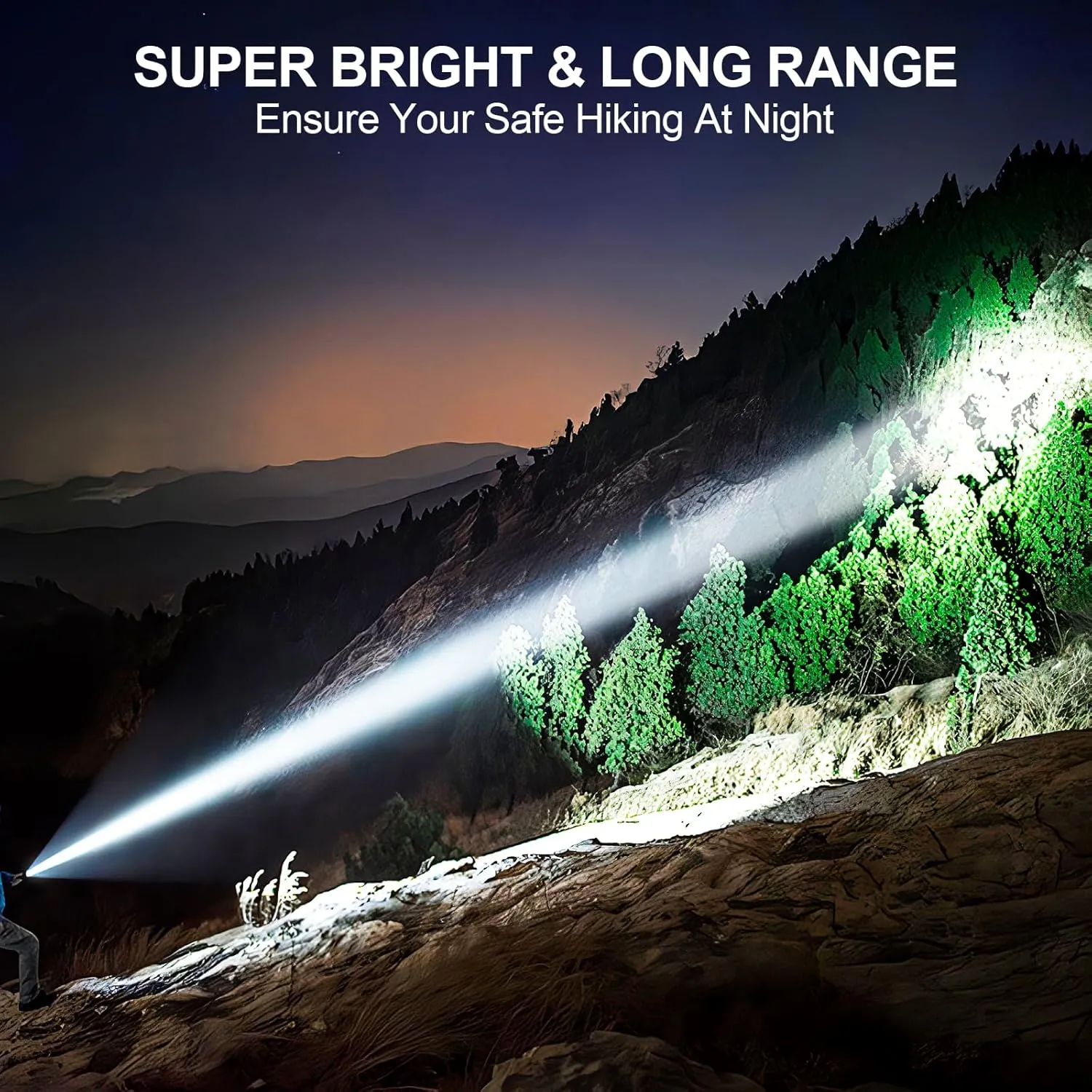 Rechargeable Flashlights High Lumens, Long Throw Super Bright LED Small Powerful Flashlight with Memory Function, 6Modes Pocket Waterproof Flash Light for Camping,Hiking (2, Black/Red)