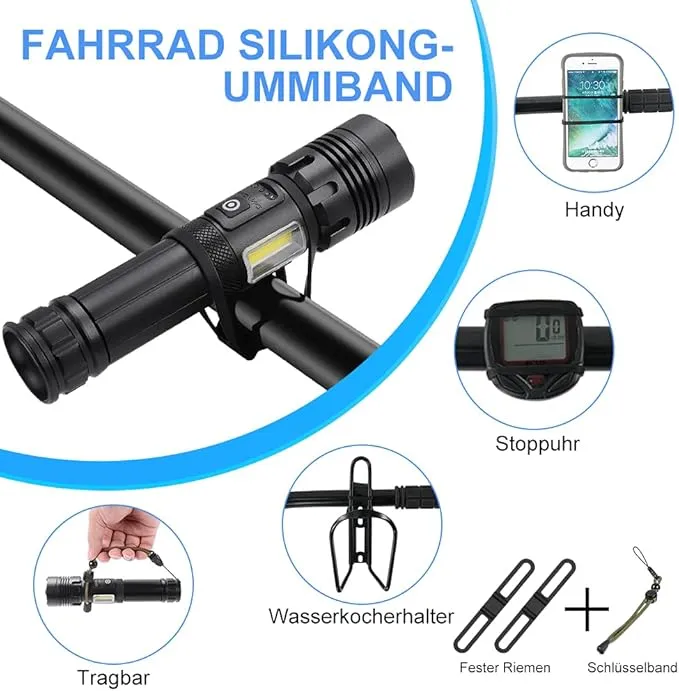Rechargeable LED Flashlight High Lumens, 120000 Lumen XHP70.2 Super Bright Handheld Tactical Flashlight, Zoomable, IPX6 Waterproof, 7 Modes for Camping Emergency