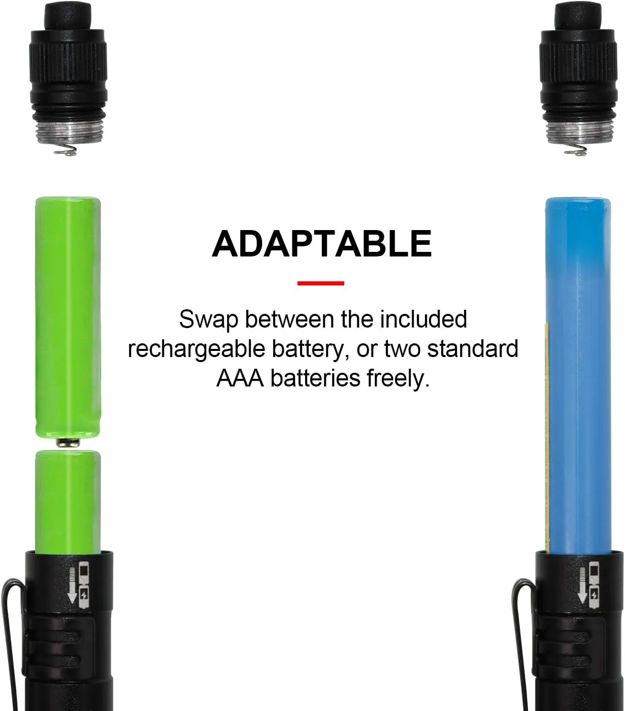 Rechargeable Pen Light Flashlight IP67 Waterproof with Pocket Clip 4-Zoomable, Prefect Pocket Flashlight for Inspection,Work,Repair