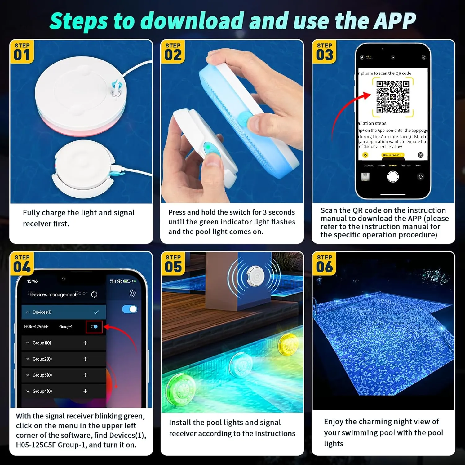 Rechargeable Submersible Pool Lights - Waterproof Underwater Pool Lights Charging Battery Operated Remote Controlled 16 Color Changing Hot Tub Lights with Magnet for Pool Pond (APP 2 Set)