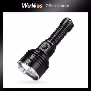 Rechargeable Tactical Flashlight 6000 Lumens LED USB-C Torch 21700 Battery Stainless Bezel Power Bank