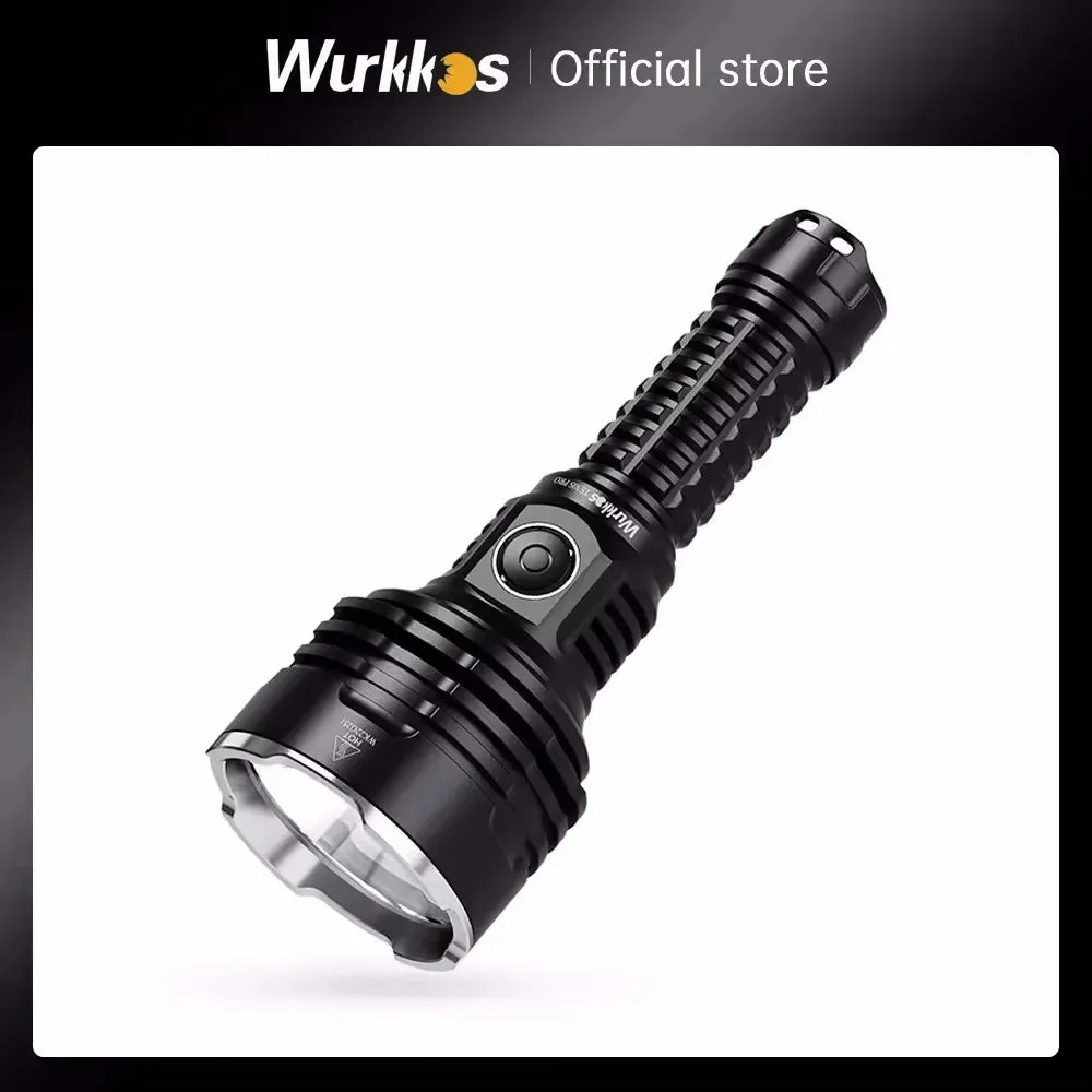 Rechargeable Tactical Flashlight 6000 Lumens LED USB-C Torch 21700 Battery Stainless Bezel Power Bank