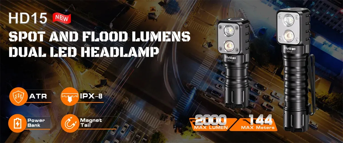 Rechargeable Tactical Flashlight 6000 Lumens LED USB-C Torch 21700 Battery Stainless Bezel Power Bank