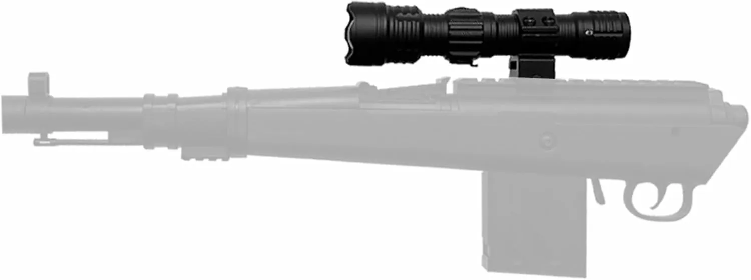 Rechargeable Tactical Light, 2000 Lumens Rail-Mounted Weaponlight,Picatinny Flashlight with Built-in Battery,Zoomable (Weapon Light with Pressure Switch)