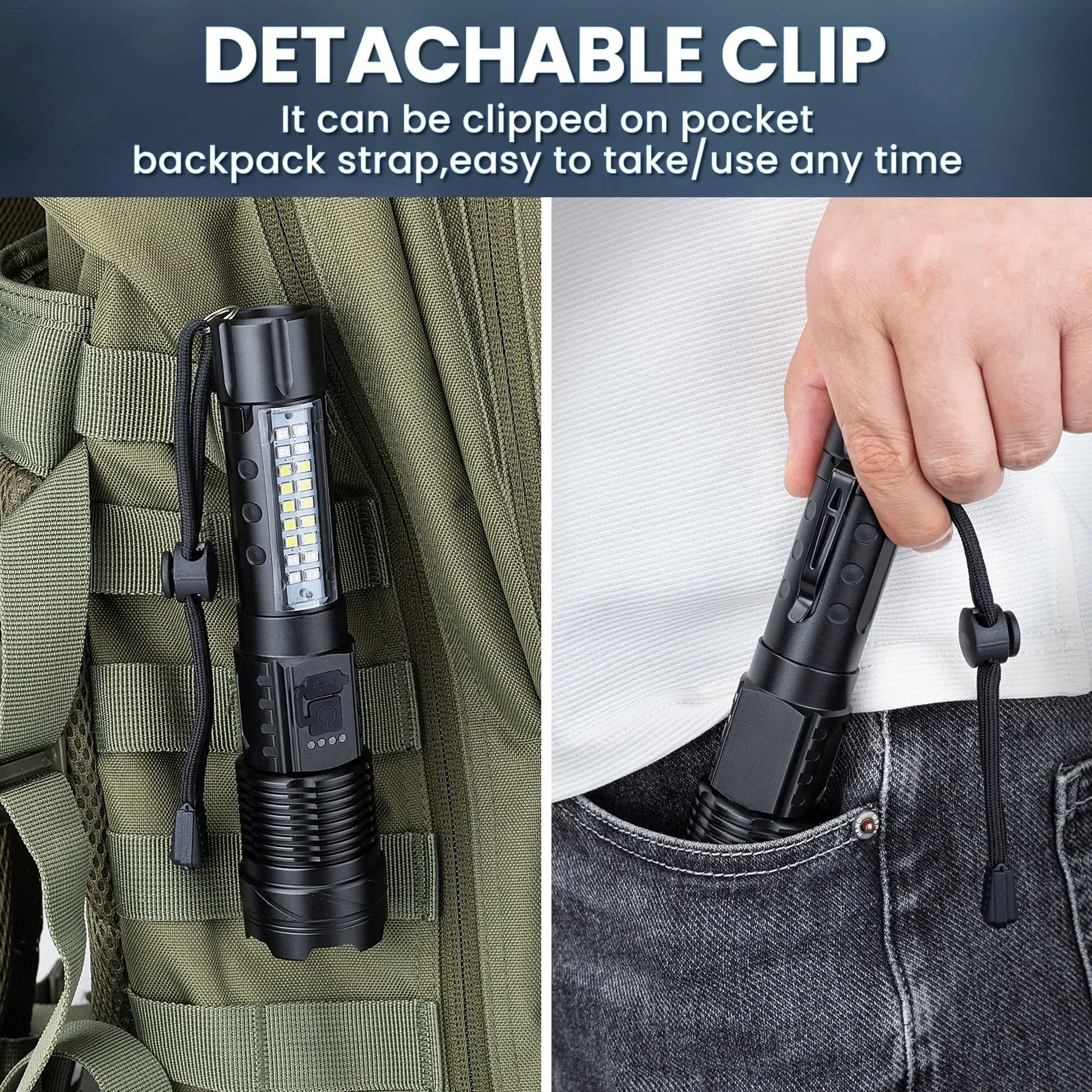 Rechargeable Waterproof Led Tactical Flashlight
