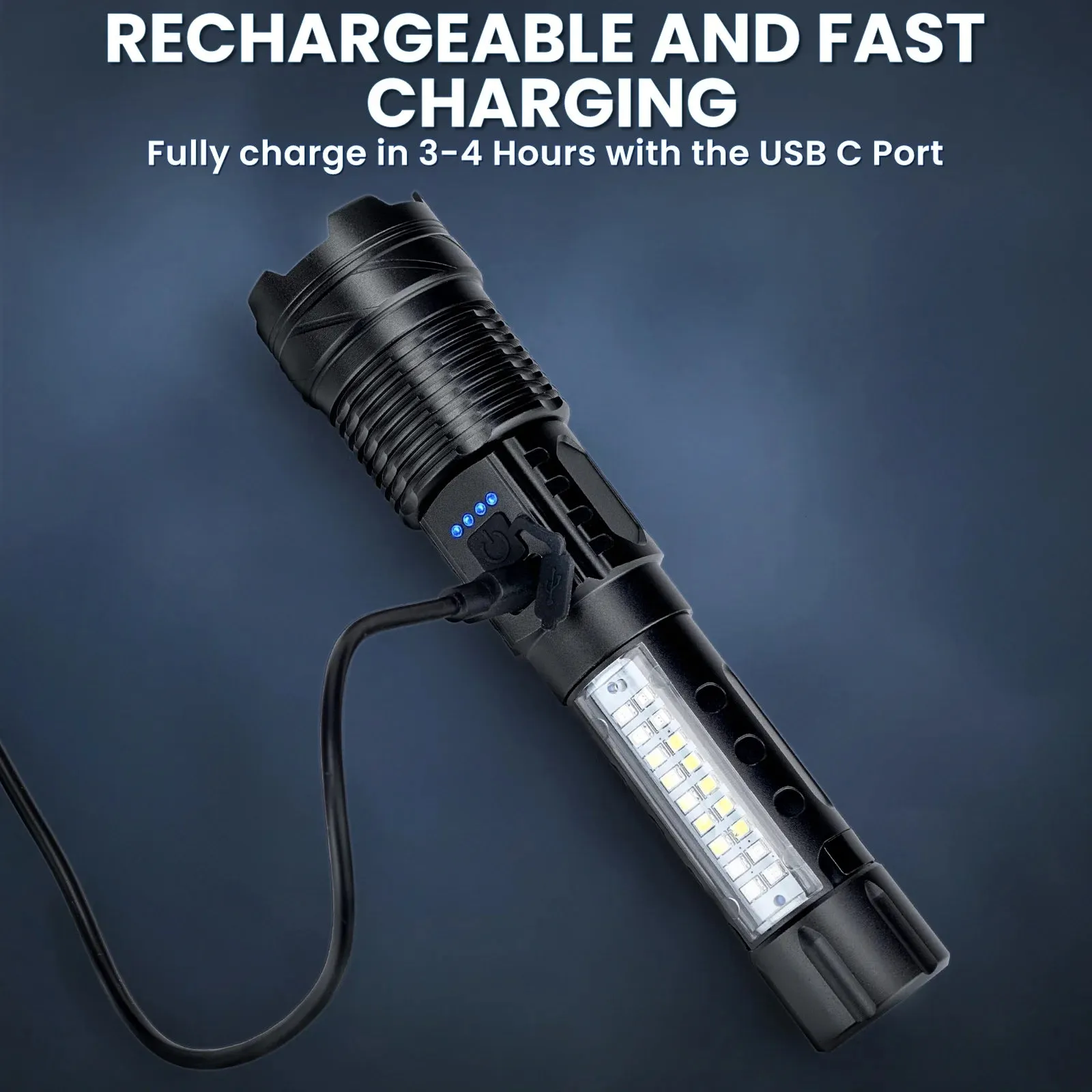 Rechargeable Waterproof Led Tactical Flashlight