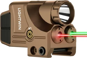 Red Green Blue Purple Laser Beams with 800 Lumens Flashlight for Pistols, 3 in1 Laser Light Combo, Tactical USB Rechargeable Laser Sight, Strobe & Steady Flashlight for Picatinny Rail