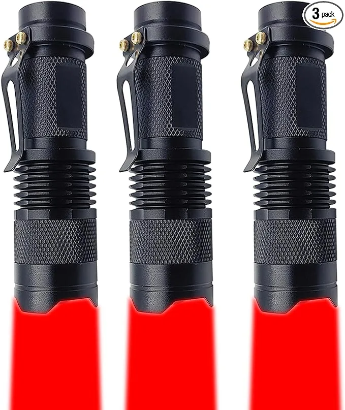 Red Light Flashlight, Single Mode Mini LED Flashlight for Astronomy, Aviation, Outdoor Activities, Night Observation