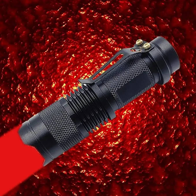 Red Light Flashlight, Single Mode Mini LED Flashlight for Astronomy, Aviation, Outdoor Activities, Night Observation