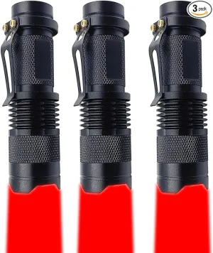Red Light Flashlight, Single Mode Mini LED Flashlight for Astronomy, Aviation, Outdoor Activities, Night Observation