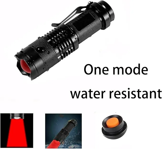Red Light Flashlight, Single Mode Mini LED Flashlight for Astronomy, Aviation, Outdoor Activities, Night Observation