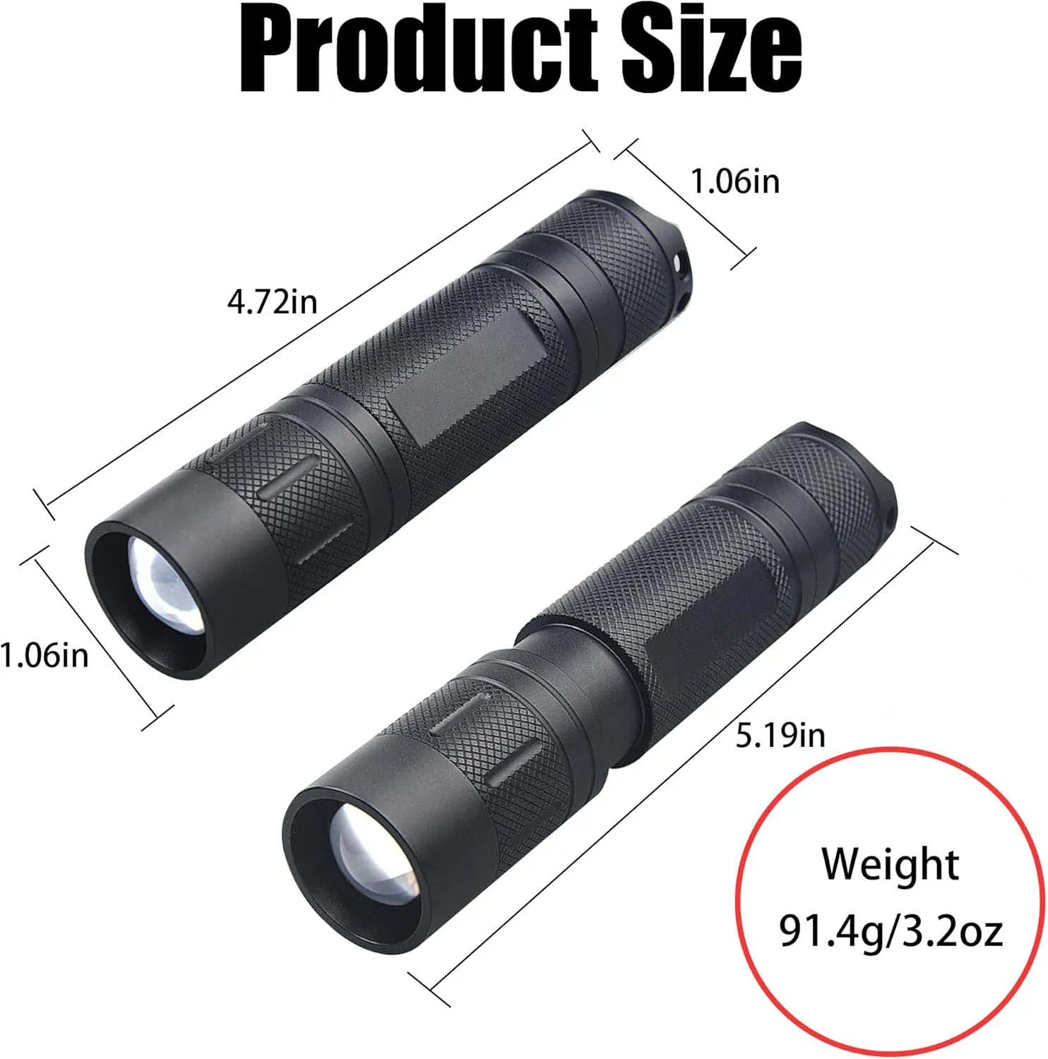 Red Light Flashlight, Zoomable Single Mode LED Flashlights for Hunting, Astronomy, Aviation, Night Observation