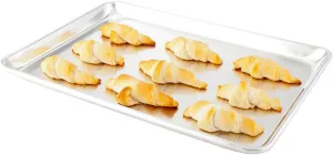 Restaurantware Met Lux 13 x 18 Inch Half Size Baking Sheet 1 Heavy-Duty Cookie Sheet - Evenly Bakes Treats Make Pastries or Cookies Aluminum Sheet Pan For Commercial or Home Use