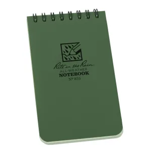 Rite in the Rain 935, All-Weather Green Universal Polydura Notebook, 76mm x 127mm
