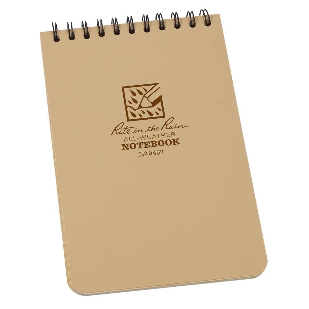Rite in the Rain 946T, All-Weather Tan Universal Polydura Notebook, 102mm x 152mm