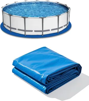 Round Pool Liner Pad, Outdoor Pool Floor Tarp Prevents Punctures and Wear, Leak-Proof, Pool Liner for Above Ground Swimming Pool, Outdoor Pool Mat (12 FT)