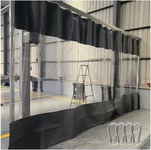 Rygcrud Clear Tarp Curtain, Outdoor Waterproof Vinyl Curtains with Eyelets, Transparent Room Divider Panel Partition for Workshops, Pergola, Custom (Color : Gray Side, Size : 2.8x4M)