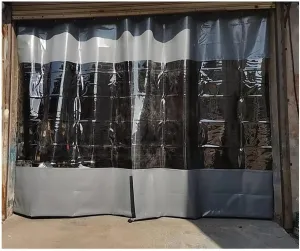 Rygcrud Garage Divider Curtains for Work Areas, Industrial Divider Curtains, Vinyl Panels Clear Tarp with Straight Track, Outdoor Patio Waterproof Partition(8.9x9.2FT)