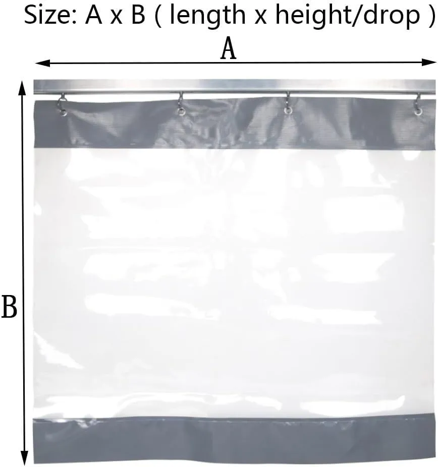 Rygcrud Garage Divider Curtains for Work Areas, Industrial Divider Curtains, Vinyl Panels Clear Tarp with Straight Track, Outdoor Patio Waterproof Partition(8.9x9.2FT)