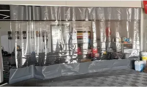 Rygcrud Industrial Divider Curtains, Garage Household Doors Tarp Panels, Partition Space Quickly | Easy to Clean & Install | Outdoor Curtains Waterproof (Color : Gray Side, Size : 13x8.2FT)