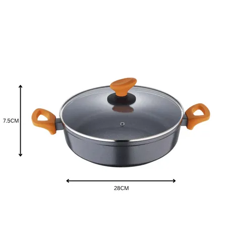 San Ignacio 28cm Forged Shallow Pan With Lid SGN2288