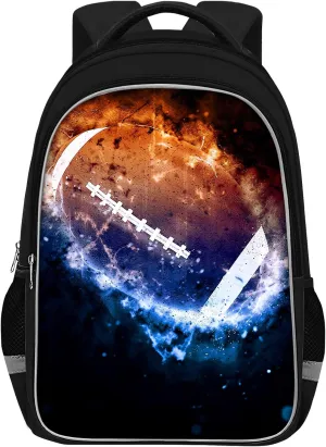 School Backpack for Boys - American Football Boys Backpack for Kids Children Teens Elementary Middle School - Students Bag for Ages 6-18,17″Bookbag Multifunctional Large Capacity