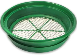 SE 13.25 Inch Wide Stackable Classifier Gold Prospecting Pan - 1/2 Inch Stainless Steel Mesh Sifting Pan, Green