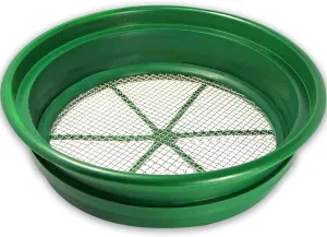 SE 13.25 Inch Wide Stackable Classifier Gold Prospecting Pan - 1/4 Inch Stainless Steel Mesh Sifting Pan, Green