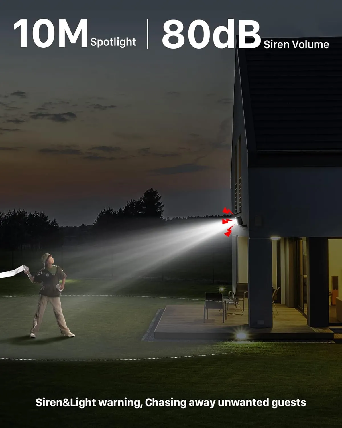 Security Cameras Wireless Outdoor: Cameras for Home Security WiFi Camera with Solar Panel Battery Powered Surveillance System Kit Motion Sensor Alarm Floodlight Night Vision IP66 Waterproof