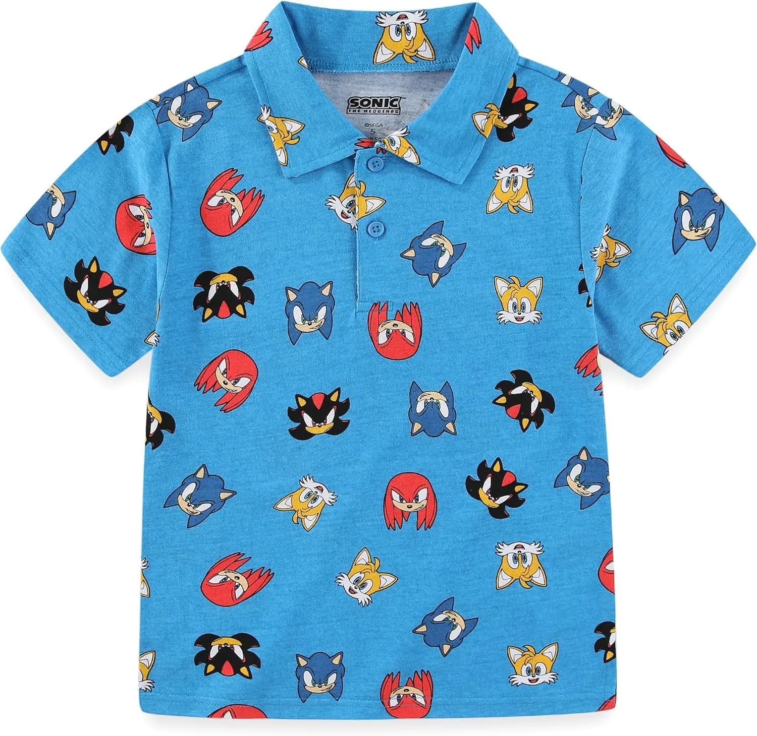 SEGA Sonic The Hedgehog Boys Short Sleeve Polo Shirt for Toddlers and Big Kids