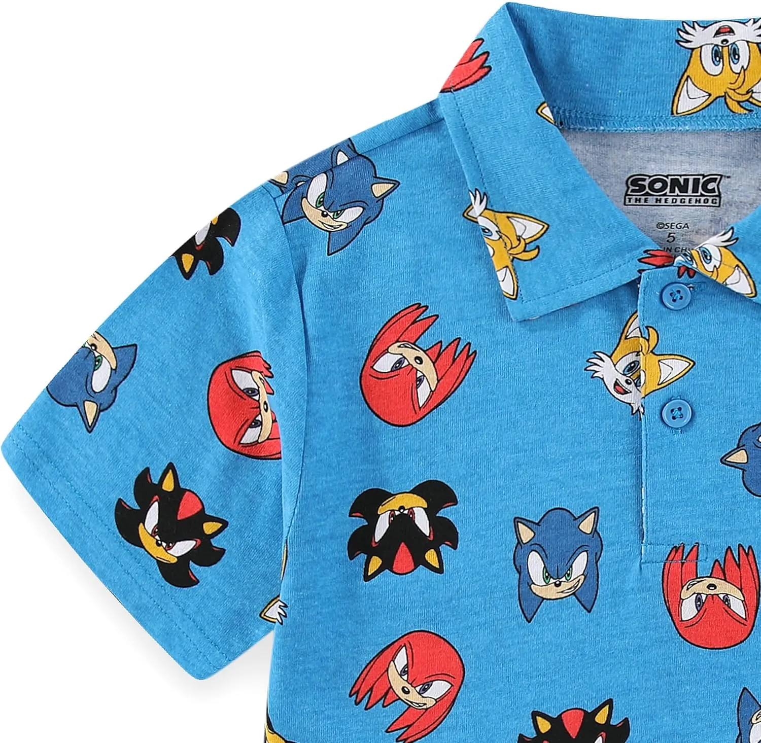 SEGA Sonic The Hedgehog Boys Short Sleeve Polo Shirt for Toddlers and Big Kids
