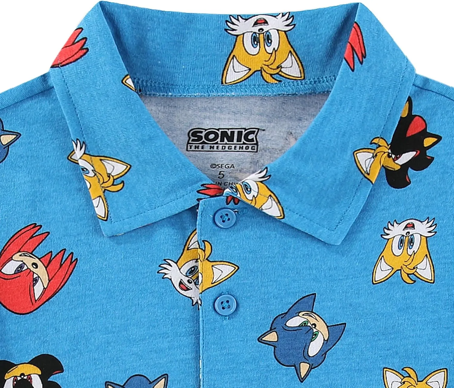 SEGA Sonic The Hedgehog Boys Short Sleeve Polo Shirt for Toddlers and Big Kids
