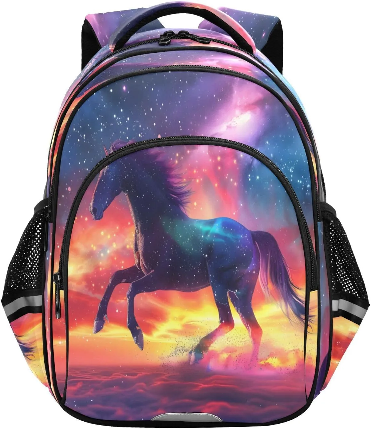 senya Backpack Toddler School Book Bag for Girls Boys Kids Travel Bag Sky Galloping Horse Roars 8-14 Years Old