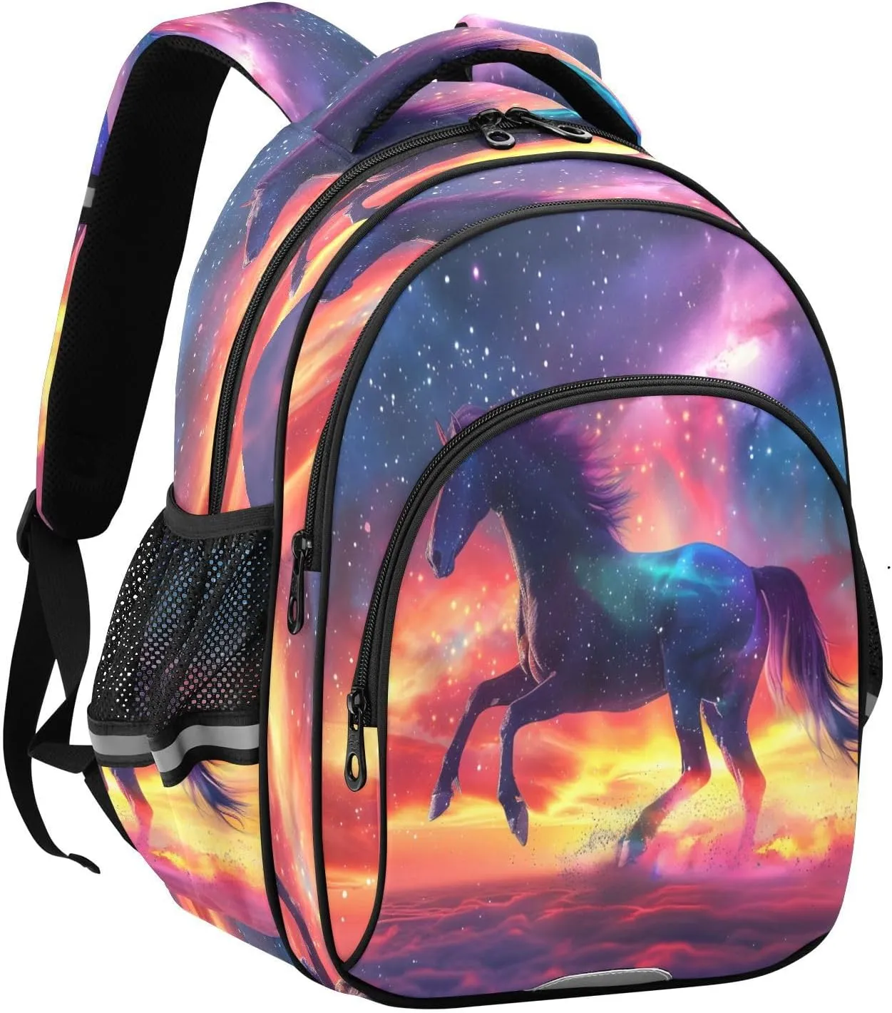 senya Backpack Toddler School Book Bag for Girls Boys Kids Travel Bag Sky Galloping Horse Roars 8-14 Years Old