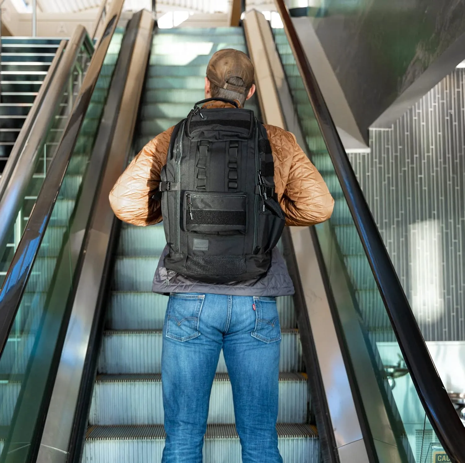 SERIOUS STEEL FITNESS Tactical Backpack and Gym Bag 1000D Nylon Black