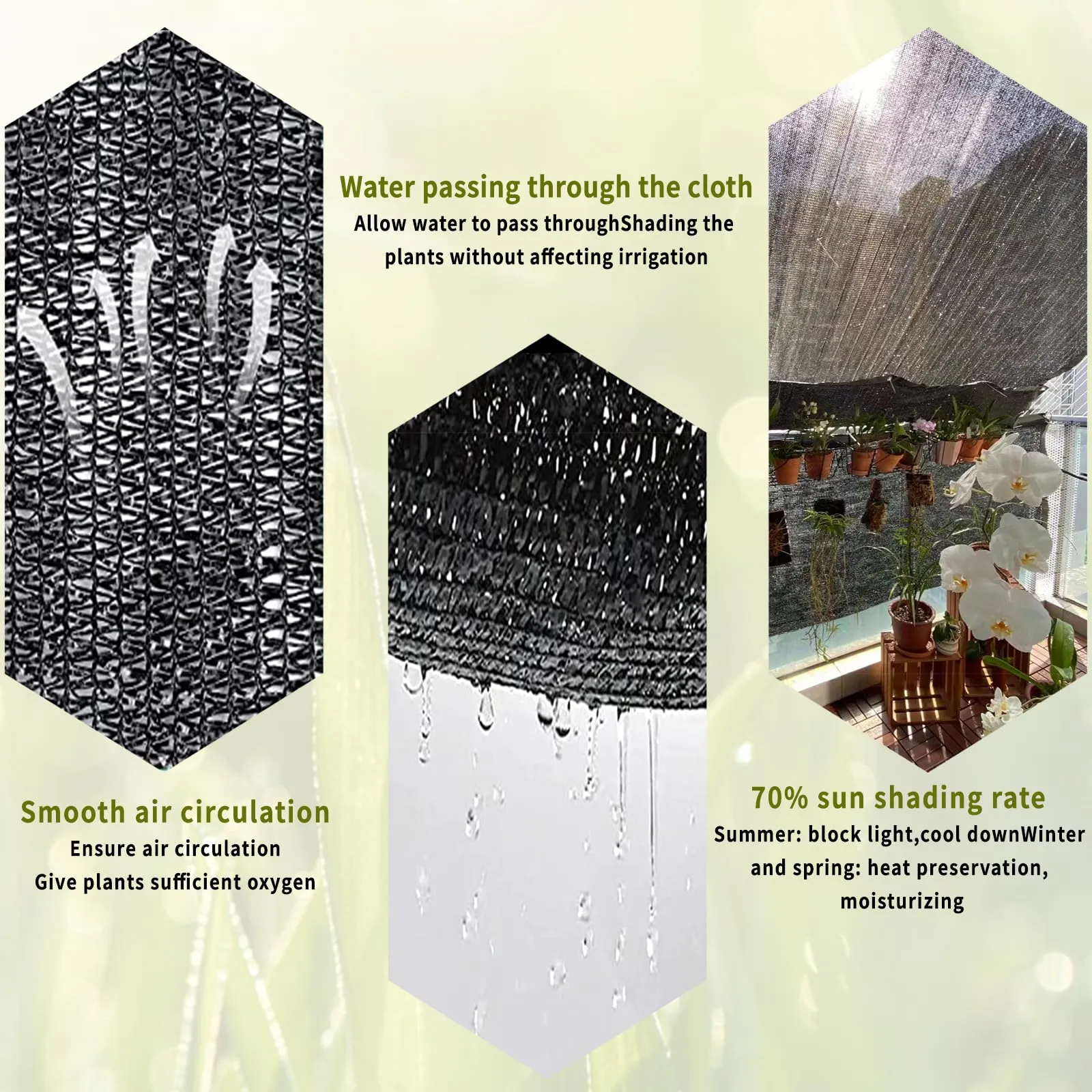 Shade Cloth，70% Garden Sun Shade Cloth Mesh Tarp，10 x 20 FT Black Sun Shade Net, pergola Shade Cover with Grommets，for Outdoor Sun Shade Cover，Plant Cover Patio Canopy ，Greenhouse