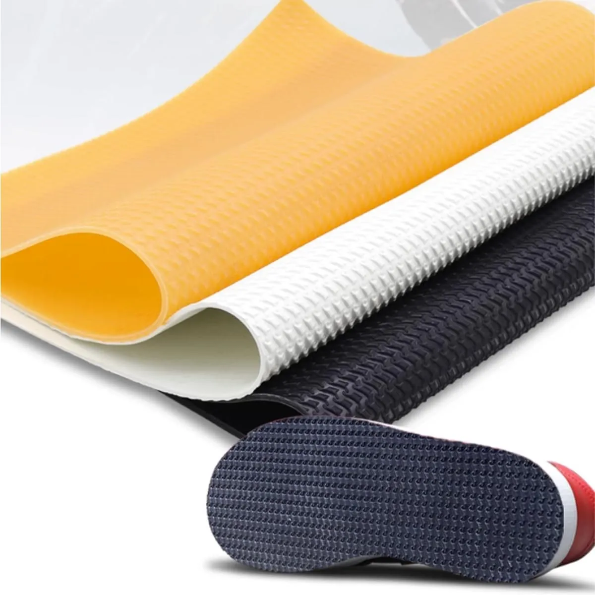 Shoe Sole Repair Rubber Sole Sheet, 2.5MM Thick Shoe Sole Replacement Rubber Soling Sheet for Bottom of Shoes(L(375mmx565mm), Black)