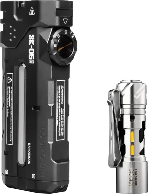 SK05 Flat LED Flashlight with 6000mAh Power Bank.Combining Floodlight, Spotlight and Sidelight, 2850 High Lumens, SK03 AA Rechargeable LED Flashlight Battery Powered
