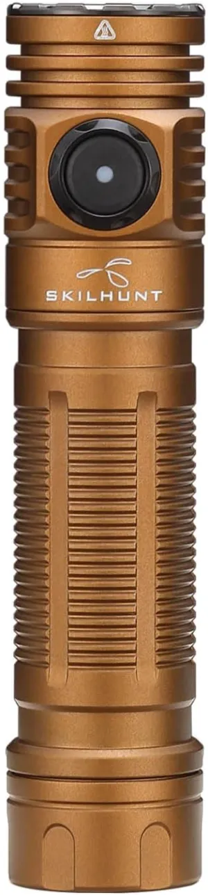 SKILHUNT M200 Bright Magnetic USB Rechargeable LED Flashlight for EDC, Outdoor, Rescue, Searching, Hiking and Emergency (Coyote Brown, SFT25R Cool White)