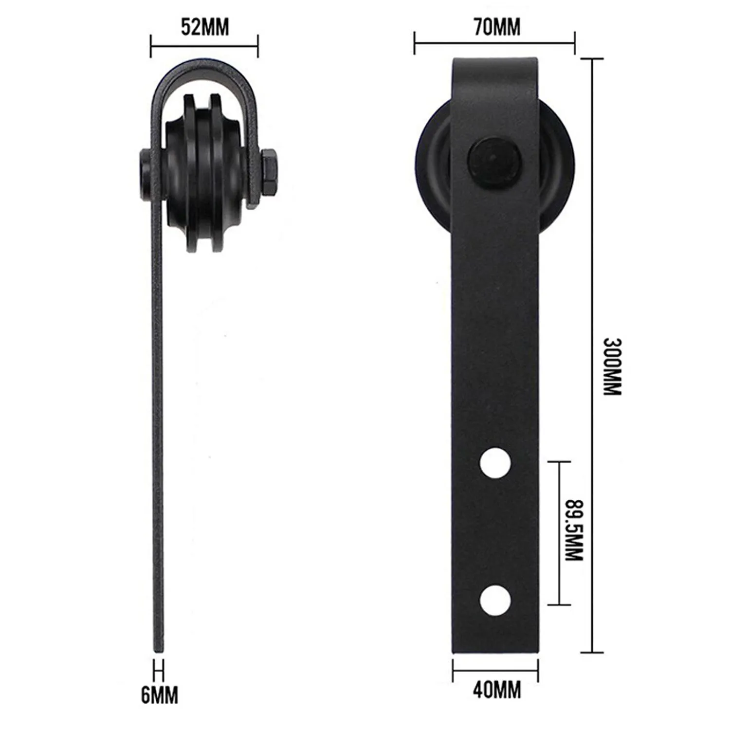 Sliding Barn Door Hardware Kit 2m Heavy Duty Damper Track Rail Roller System
