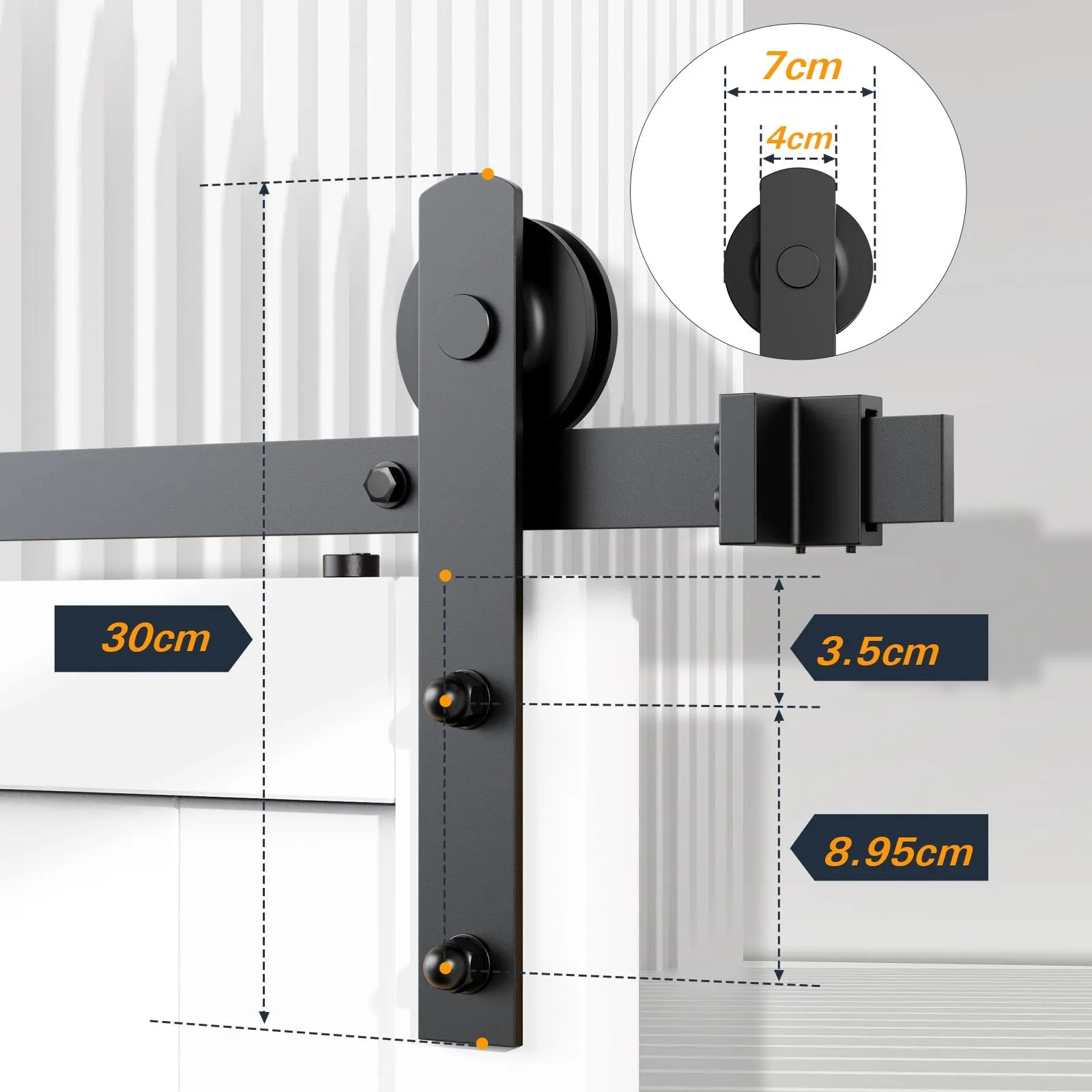 Sliding Barn Door Hardware Kit 2m Heavy Duty Damper Track Rail Roller System