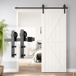 Sliding Barn Door Hardware Kit 2m Heavy Duty Damper Track Rail Roller System