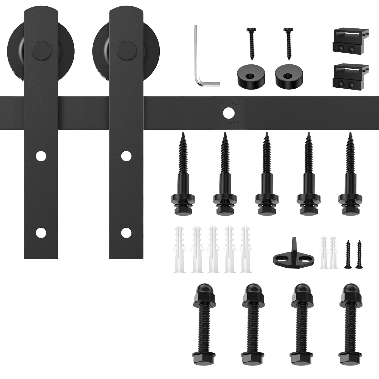 Sliding Barn Door Hardware Kit 2m Heavy Duty Damper Track Rail Roller System