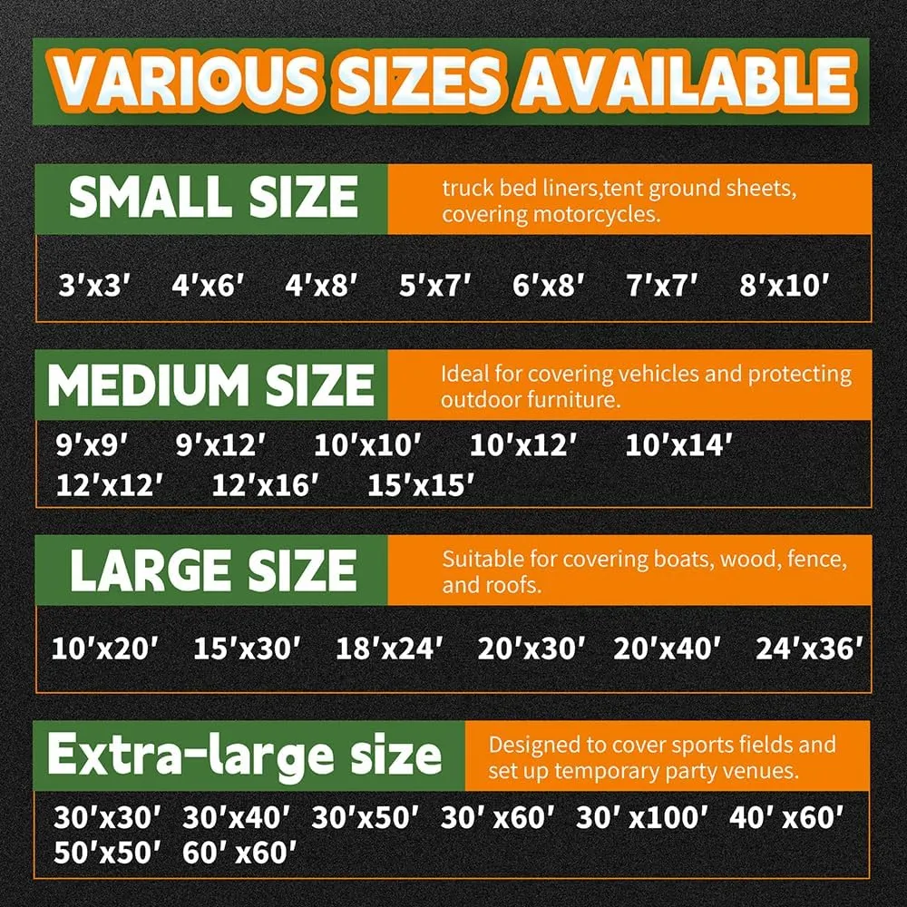 Small Tarps Heavy Duty Waterproof 4x6 Feet (3 Pack), 10Mil Multipurpose Poly Tarp Cover with Metal Grommets and Reinforced Edges, Silver/Brown Tarp by RAINDEWAY