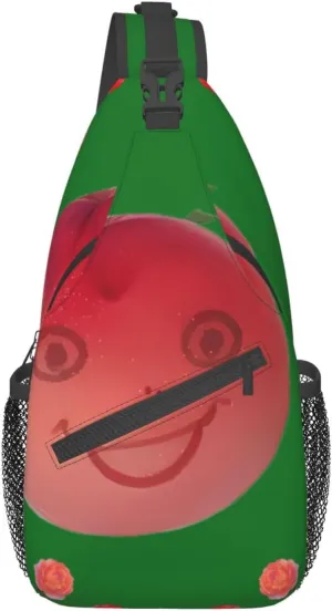 Smiling Red Peaches Chest Bag Crossbody Bag. Rugged And Durable, High Storage Capacity. Adjustable Strap Length.