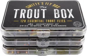 Smitty's Fly Box - Trout Box - Premium Trout Flies - Assortment of Dry Flies, Nymphs, Euro Nymphs, Stimulators, Wooly Buggers and Streamers for Fly Fishing