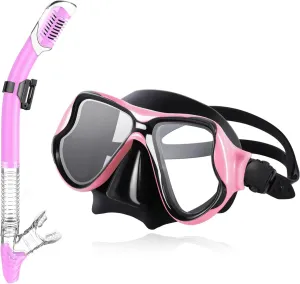 Snorkeling Gear for Adults, WomeYork Snorkel Dry Top Snorkel Set, Adults Adjustable Snorkeling Set, Scuba Diving Swimming Snorkel Kit