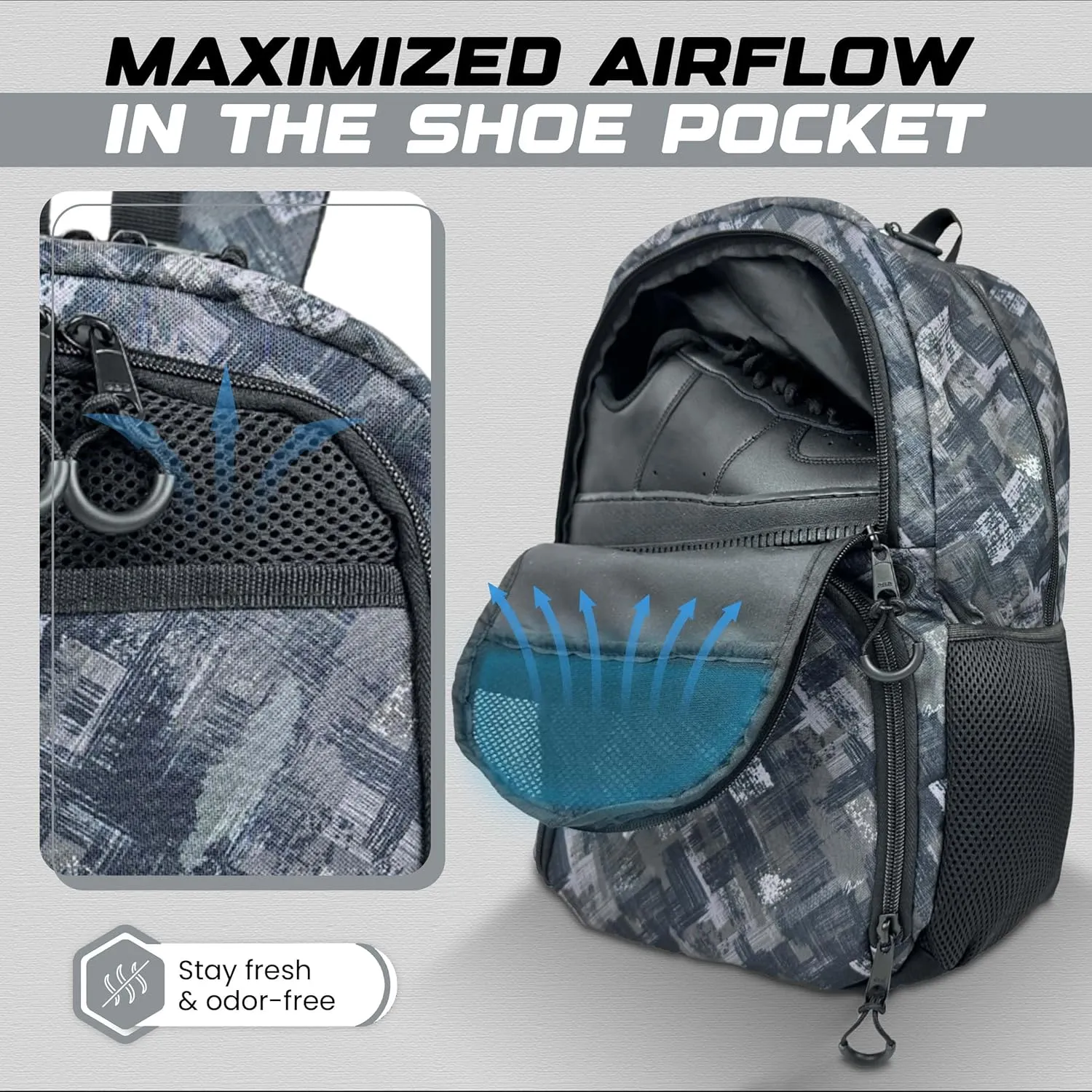 Soccer & Basketball Sports Bag with Ball Pump - Basketball Backpack with Separate Ball & Shoes Holder Compartment, Soccer Basketball Football & Volleyball Bag with Large Capacity